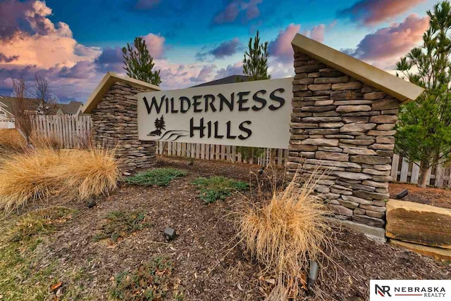 view of community sign