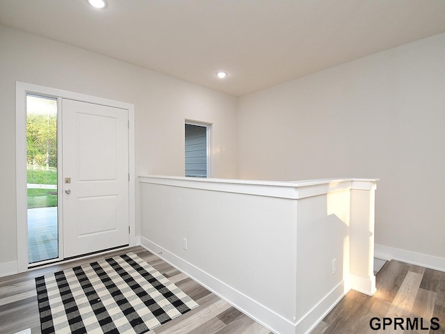 entrance foyer with hardwood / wood-style flooring