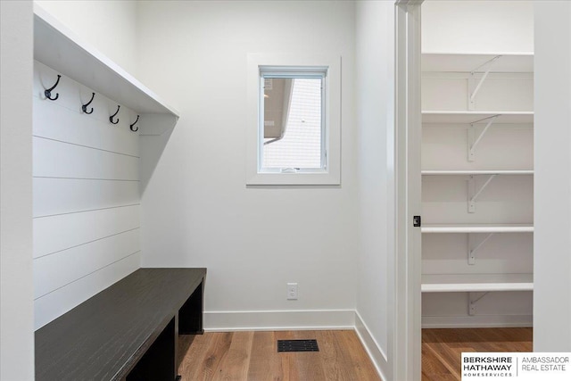 mudroom featuring hardwood / wood-style flooring