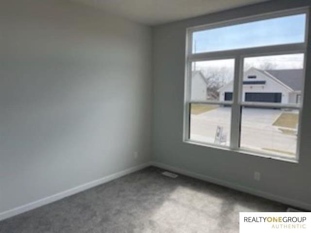 view of carpeted spare room