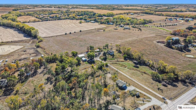 aerial view featuring a rural view