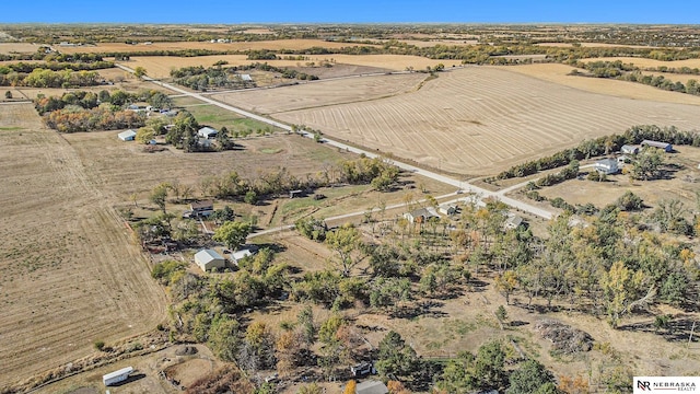 bird's eye view with a rural view