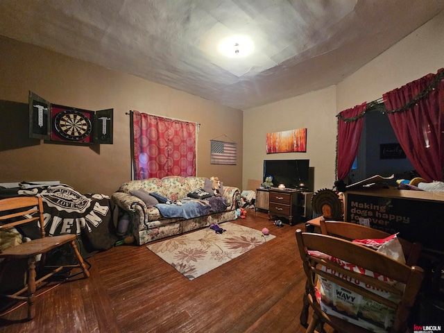 bedroom featuring wood-type flooring