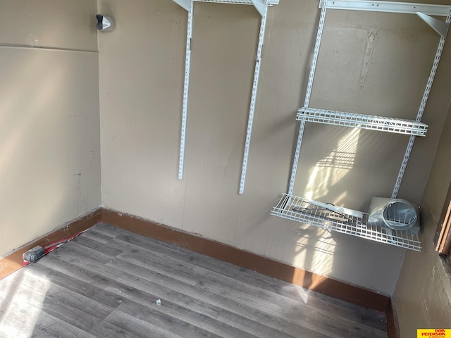 walk in closet featuring hardwood / wood-style flooring