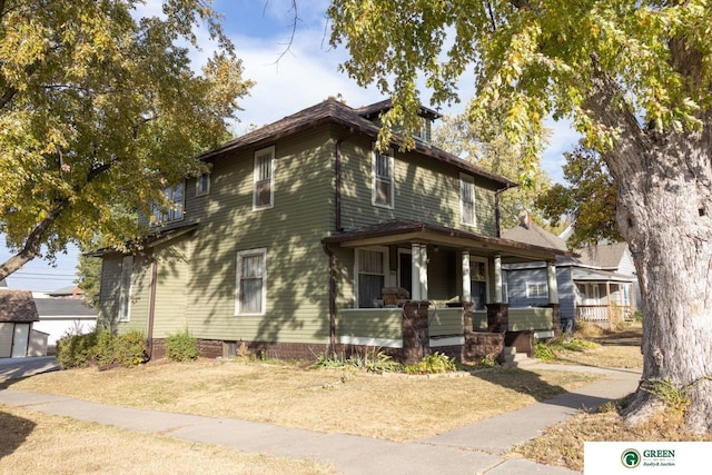 view of front facade featuring a porch