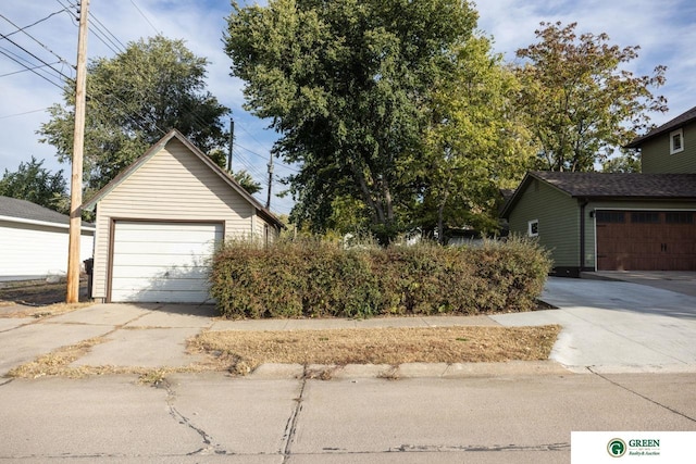 view of garage