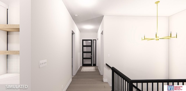 corridor featuring hardwood / wood-style flooring