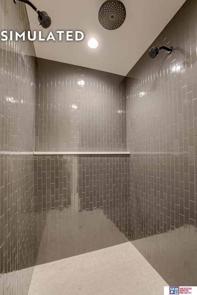 room details with a tile shower