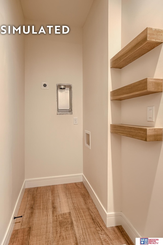 laundry room with electric dryer hookup and hookup for a washing machine