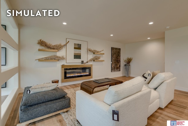 living room featuring light hardwood / wood-style floors