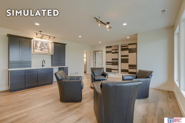 living room featuring light hardwood / wood-style floors