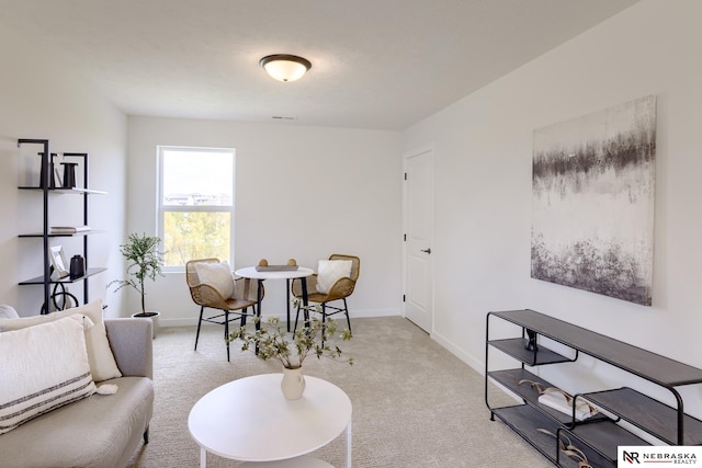 interior space with light colored carpet