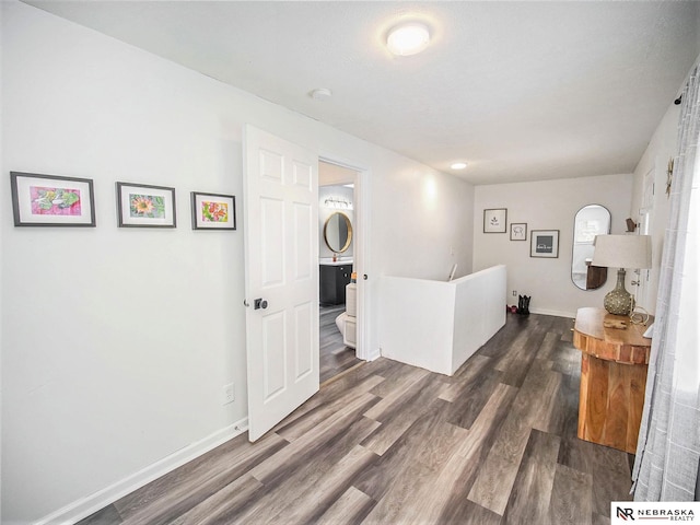 interior space featuring dark wood-type flooring