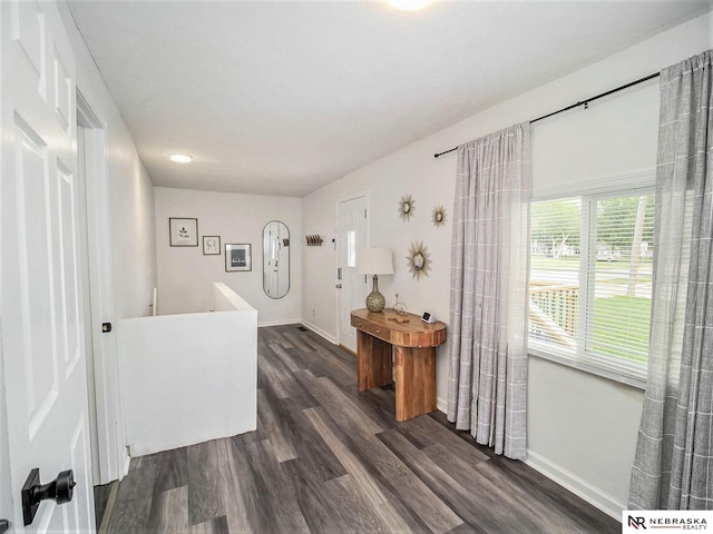 interior space with hardwood / wood-style floors