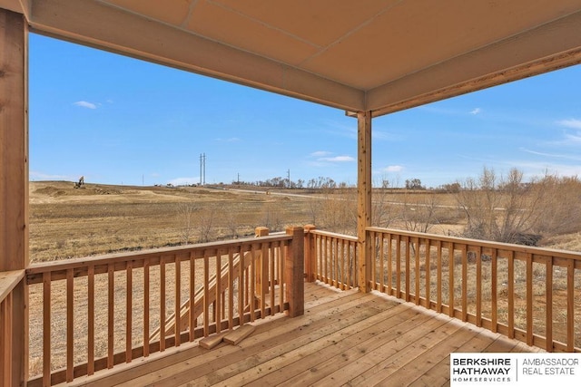 deck with a rural view