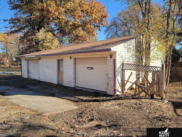 view of garage