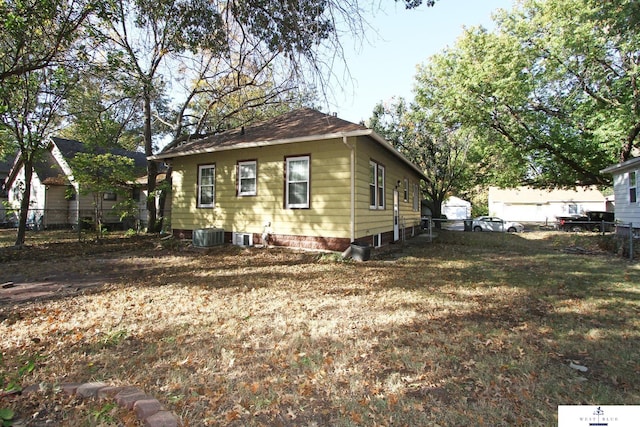 exterior space with central air condition unit