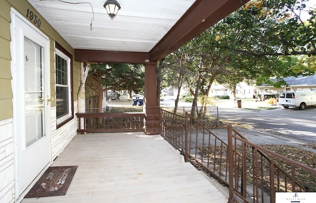 wooden deck with covered porch