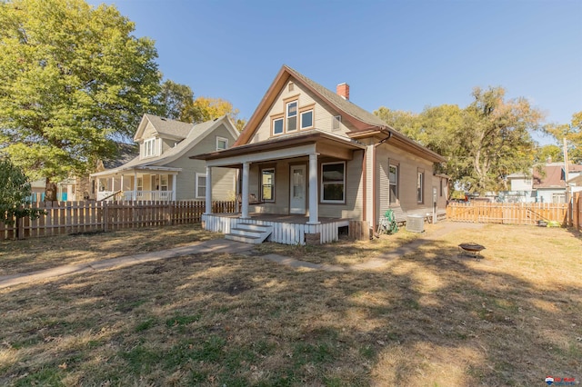 view of front of property with covered porch