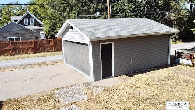 view of garage