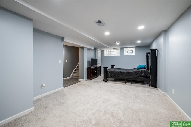 view of carpeted bedroom