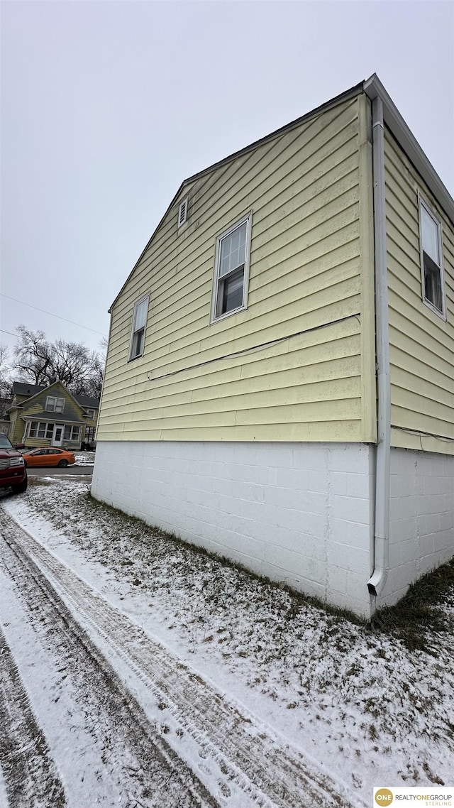 view of snowy exterior