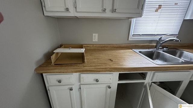 kitchen with white cabinetry and sink