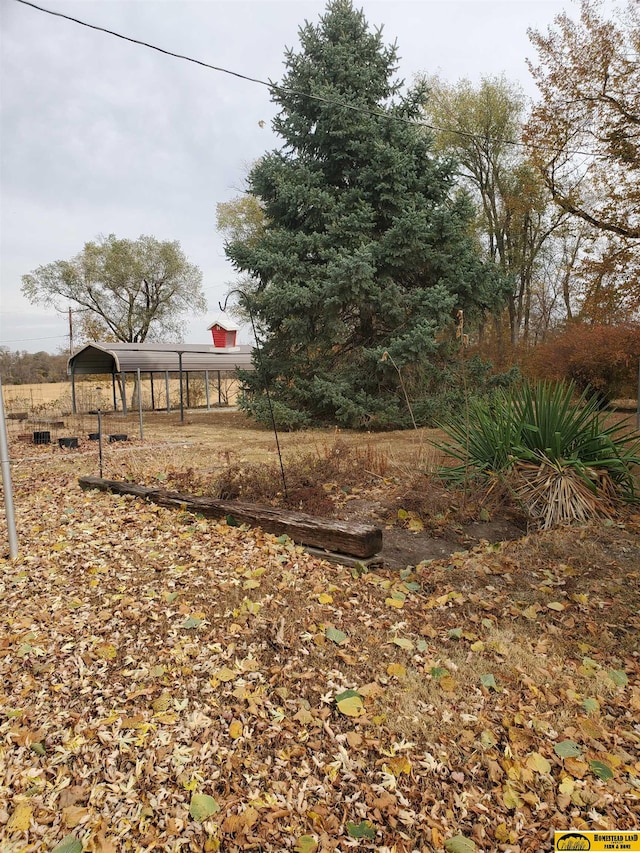 view of yard with a carport