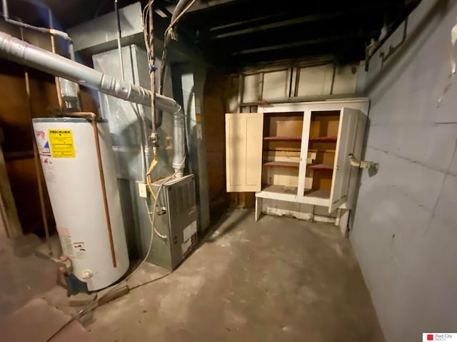 utilities with heating unit and water heater