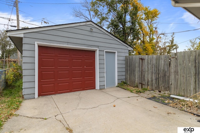 view of garage