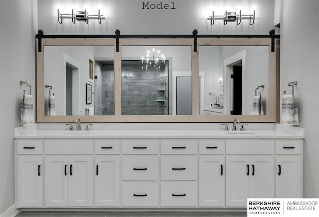3902 S 212th St, Omaha, NE 68022 - full bathroom featuring double vanity and a stall shower