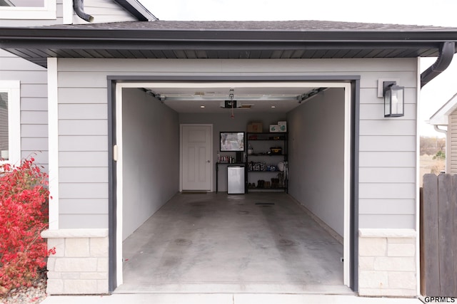 view of garage