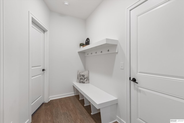 mudroom featuring dark hardwood / wood-style floors