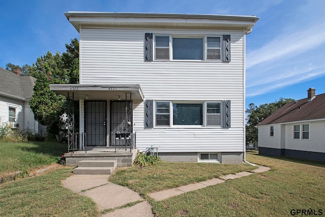 view of front of house featuring a front yard