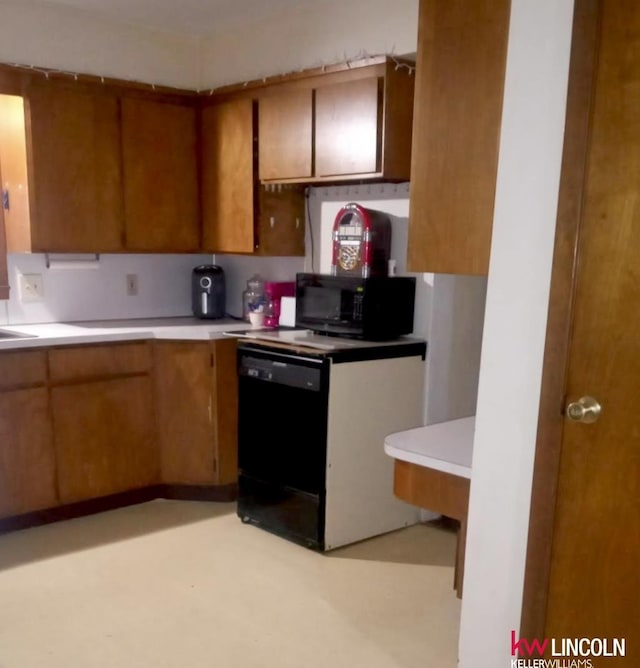 kitchen with black appliances