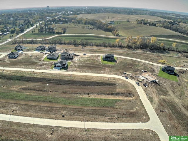 aerial view with a rural view