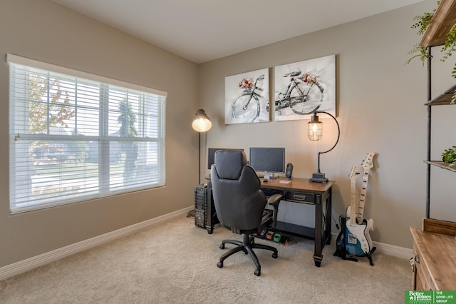 view of carpeted office