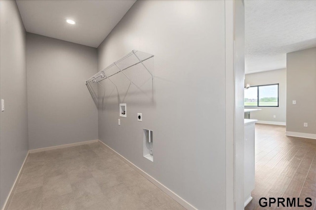216 St Andrews Loop, Malvern, IA 51551 - washroom featuring hookup for a washing machine, electric dryer hookup, baseboards, and recessed lighting