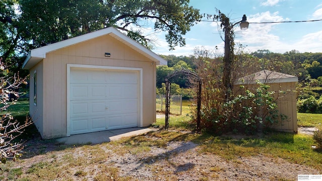 view of garage