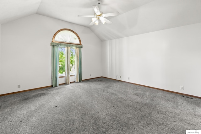 2119 N 144th Ave, Omaha, NE 68116 - bonus room featuring lofted ceiling, carpet, ceiling fan, and baseboards