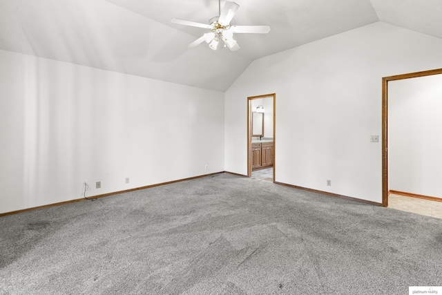 2119 N 144th Ave, Omaha, NE 68116 - additional living space featuring lofted ceiling, a ceiling fan, carpet, and baseboards