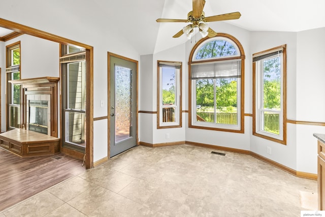 2119 N 144th Ave, Omaha, NE 68116 - unfurnished sunroom with lofted ceiling