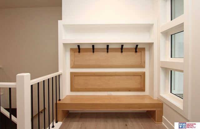 mudroom featuring hardwood / wood-style floors