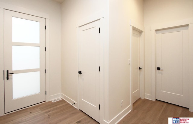 interior space featuring light wood-type flooring