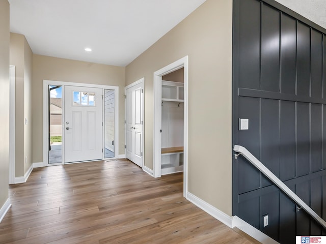 foyer featuring light hardwood / wood-style floors