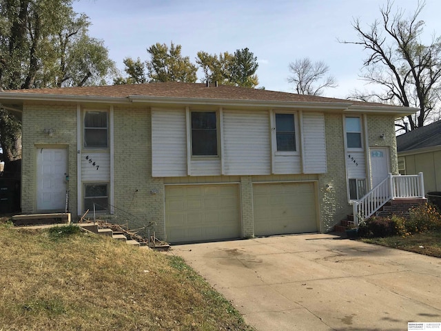 raised ranch with a garage