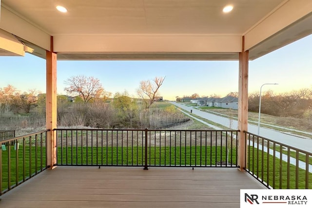 view of deck at dusk