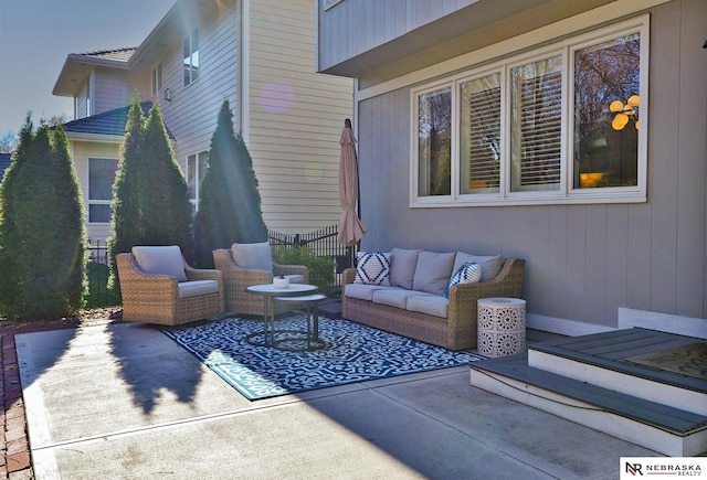 view of patio / terrace with an outdoor living space