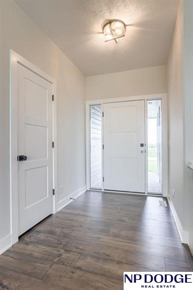 entrance foyer with dark hardwood / wood-style flooring