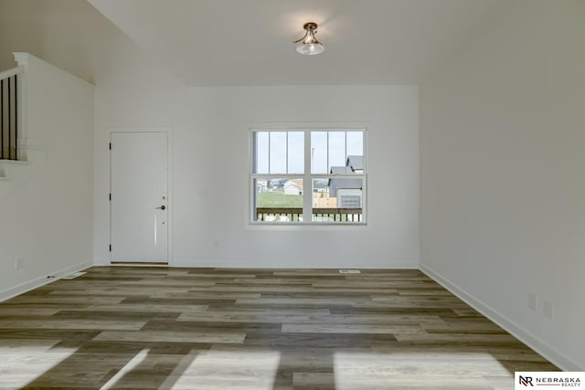 interior space with hardwood / wood-style flooring